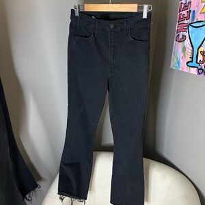 MOTHER Black Straight Leg Jeans